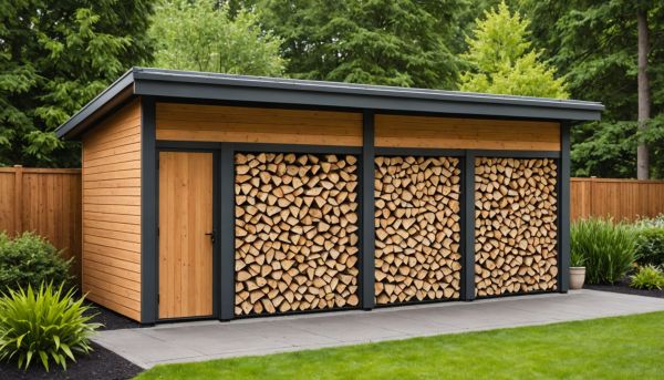 Abri à bûches design pour stocker son bois au sec
